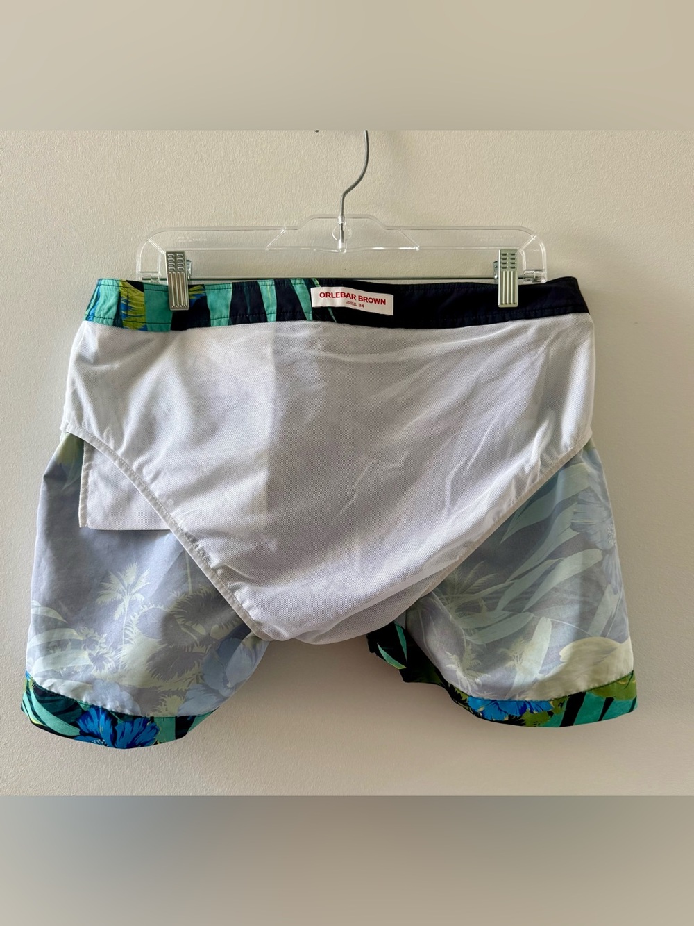 Orlebar Brown- Navy Tropical Hibiscus Print Swim Shorts- with Branded Dust Bag - Picture 9 of 9